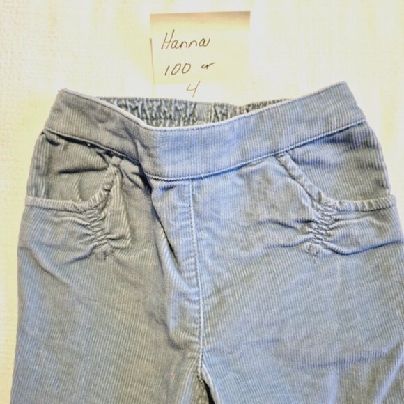Hanna Andersson girls size 100 or 4 light blue green corduroy pants EUC - Picture 2 of 5
